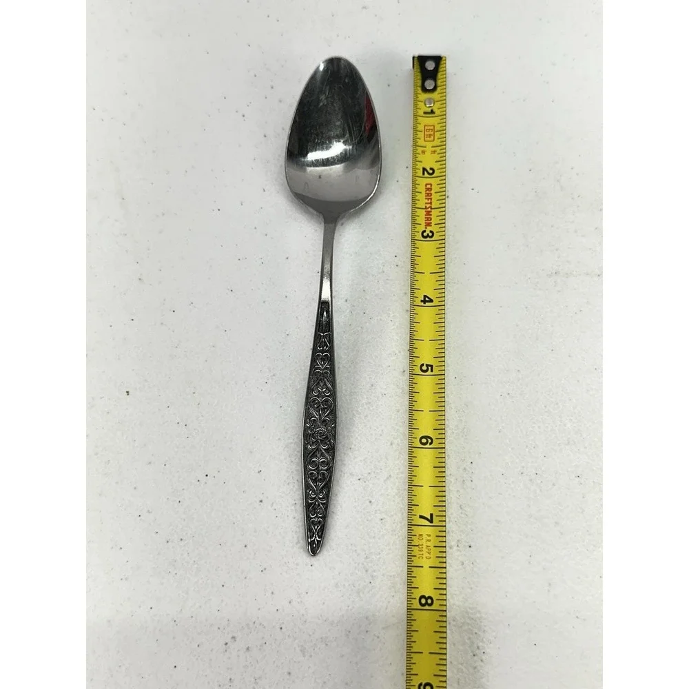 Vintage Towle TWS318 SSC Stainless Japan Oval Soup Spoons Set 5 MCM 7 1/4